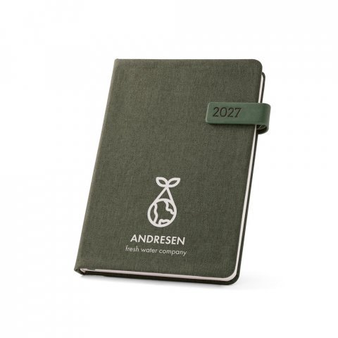 ANDRESEN A5. Agenda em PET reciclado (100% rPET) - Verde escuro