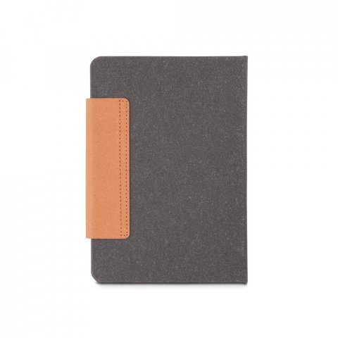 TAGORE A5. Agenda A5 em pele (58% reciclada) - Preto