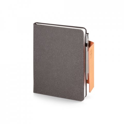 TAGORE A5. Agenda A5 em pele (58% reciclada) - Preto