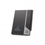 AUSTEN A5. Agenda A5 em PU (58% reciclado) e PET reciclado (100% rPET) 300D - Cinza claro