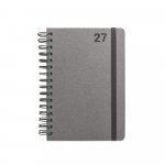 SIMMEL A5. Agenda A5, com argolas, em pele (58% reciclada) - Preto