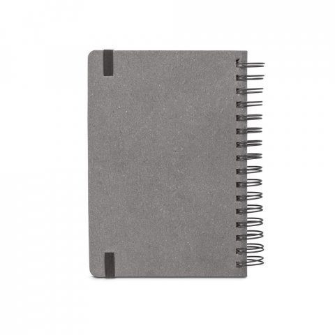 SIMMEL A5. Agenda A5, com argolas, em pele (58% reciclada) - Preto