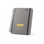 SIMMEL A5. Agenda A5, com argolas, em pele (58% reciclada) - Preto