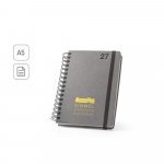 SIMMEL A5. Agenda A5, com argolas, em pele (58% reciclada)