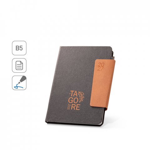 TAGORE B5. Agenda B5 em pele reciclada