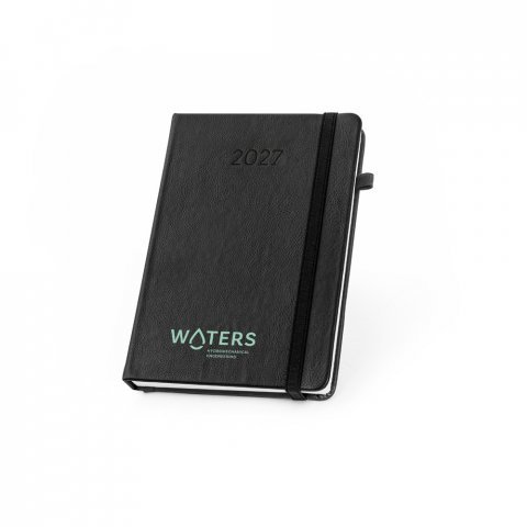 WATERS A5. Agenda A5 em PU &agrave; base de &aacute;gua - Preto
