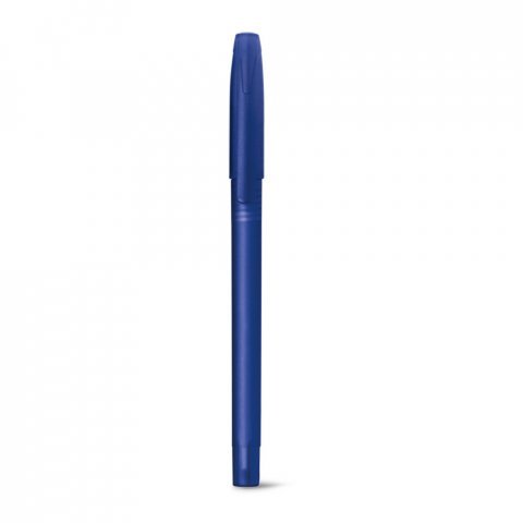 MILU FROST. Caneta esferogr&aacute;fica em PP com acabamento frost e escrita em azul - Azul royal