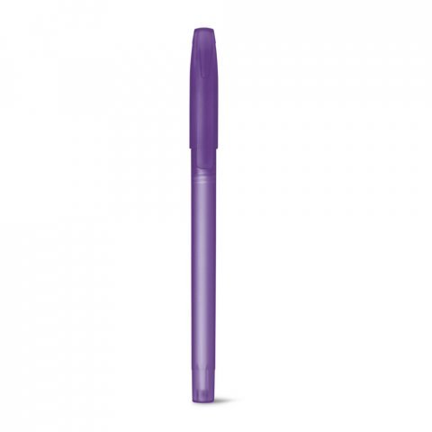 MILU FROST. Caneta esferogr&aacute;fica em PP com acabamento frost e escrita em azul - Roxo