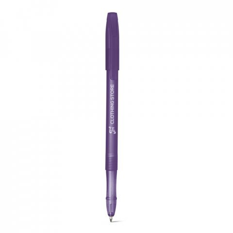 MILU FROST. Caneta esferogr&aacute;fica em PP com acabamento frost e escrita em azul - Roxo