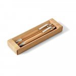 GREENY. Conjunto de esferogr&aacute;fica e lapiseira em bambu - Natural
