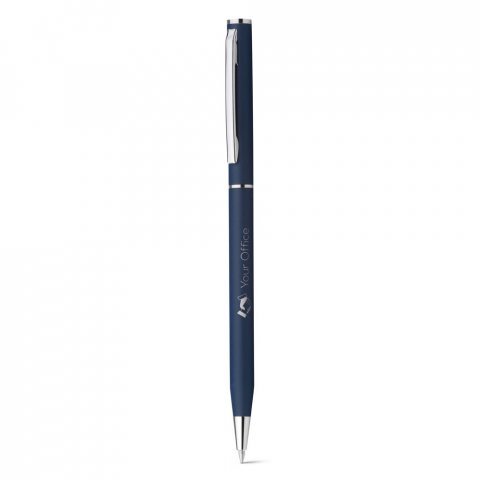 LESLEY METALLIC. Caneta esferogr&aacute;fica em alum&iacute;nio e escrita em azul - Azul