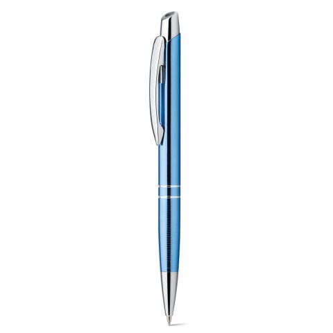 MARIETA METALLIC. Caneta esferogr&aacute;fica em alum&iacute;nio com escrita em azul - Azul claro