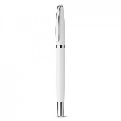 LANDO ROLLER. Caneta roller em alum&iacute;nio com escrita em azul - Branco