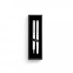 CALIOPE SET. Conjunto de canetas roller e esferogr&aacute;fica em metal - Branco