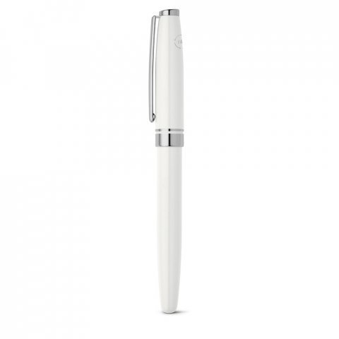 BERN. Caneta roller em alum&iacute;nio com escrita em preto - Branco