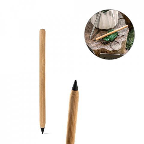 INFINITY. Caneta sem tinta em bambu com ponta de liga met&aacute;lica