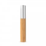 FUJI. Caneta esferogr&aacute;fica em bambu e metal com estojo em ABS e escrita em preto - Natural