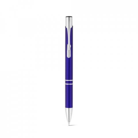 RE-BETA. Caneta esferogr&aacute;fica em alum&iacute;nio 100% reciclado com escrita em azul - Azul royal