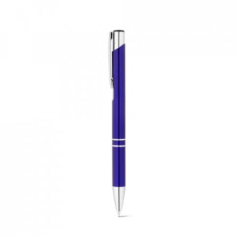 RE-BETA. Caneta esferogr&aacute;fica em alum&iacute;nio 100% reciclado com escrita em azul - Azul royal