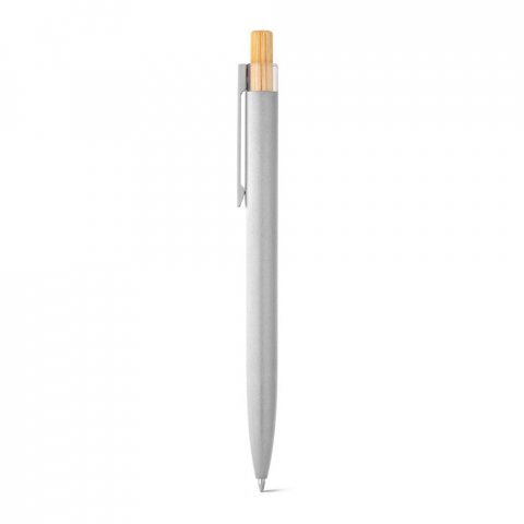 ANTON. Caneta esferogr&aacute;fica em alum&iacute;nio 100% reciclado com escrita em azul - Cromado