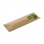 LEAF. Conjunto de caneta esferogr&aacute;fica com escrita em azul e lapiseira em papel kraft - Verde
