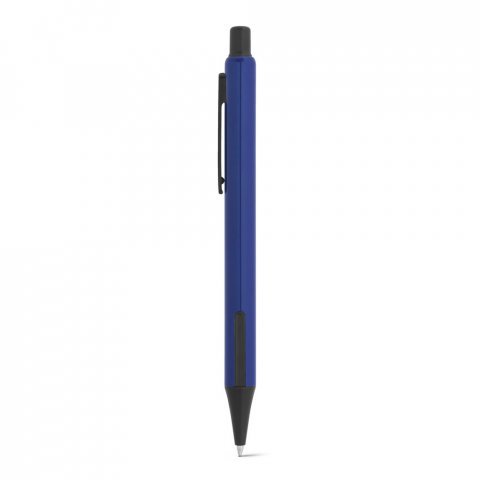 INKY. Caneta esferogr&aacute;fica em alum&iacute;nio com escrita em azul - Azul royal