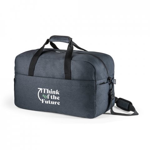 REPURPOSE SPORTS. Bolsa esportiva em poli&eacute;ster reciclado 600D de alta densidade com fundo em placa semi-r&iacute;gida (31 L) - Azul