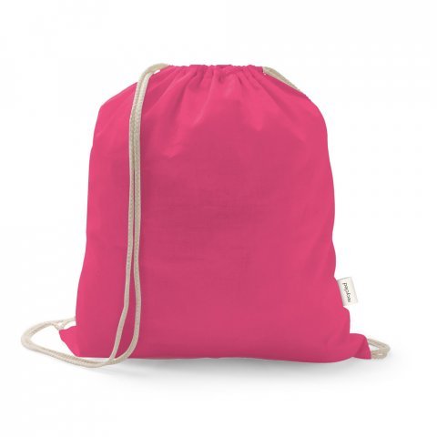ISTANBUL. Sacola tipo mochila em 70% algod&atilde;o reciclado e 30% poli&eacute;ster reciclado (140 g/m&sup2;) sem tingimento - Rosa