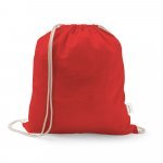 ISTANBUL. Sacola tipo mochila em 70% algod&atilde;o reciclado e 30% poli&eacute;ster reciclado (140 g/m&sup2;) sem tingimento - Vermelho