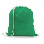 ISTANBUL. Sacola tipo mochila em 70% algod&atilde;o reciclado e 30% poli&eacute;ster reciclado (140 g/m&sup2;) sem tingimento - Verde