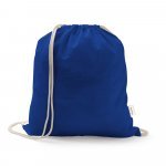 ISTANBUL. Sacola tipo mochila em 70% algod&atilde;o reciclado e 30% poli&eacute;ster reciclado (140 g/m&sup2;) sem tingimento - Azul royal