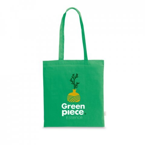 CAIRO. Sacola em 70% algod&atilde;o reciclado e 30% poli&eacute;ster reciclado (180 g/m&sup2;) sem tingimento - Verde
