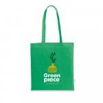 CAIRO. Sacola em 70% algod&atilde;o reciclado e 30% poli&eacute;ster reciclado (180 g/m&sup2;) sem tingimento - Verde