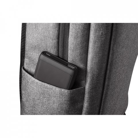 WLLINGTON. Mochila para notebook (15.6") com 2 divis&oacute;rias almofadadas, em 300D de alta densidade (14 L) - Cinza