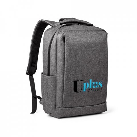 WLLINGTON. Mochila para notebook (15.6") com 2 divis&oacute;rias almofadadas, em 300D de alta densidade (14 L) - Cinza