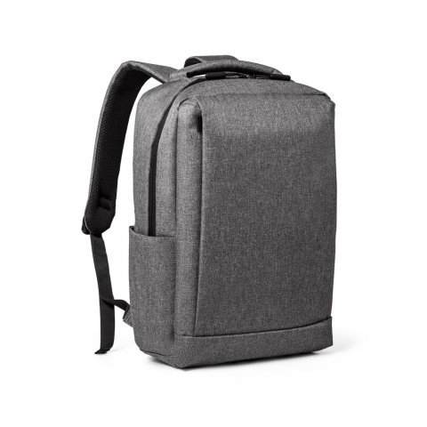 WLLINGTON. Mochila para notebook (15.6") com 2 divis&oacute;rias almofadadas, em 300D de alta densidade (14 L) - Cinza