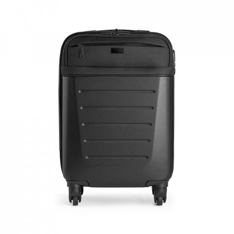 COIMBRA. Mala de viagem executivo em ABS e 600D com 4 rodas duplas e interior forrado (33 L) - Preto