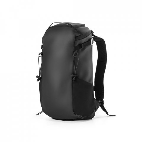 ALASCA. Mochila Hiking (14") com revestimento &agrave; prova de &aacute;gua em 600D poli&eacute;ster reciclado e 210D poli&eacute;ster reciclado (18 L) - Preto