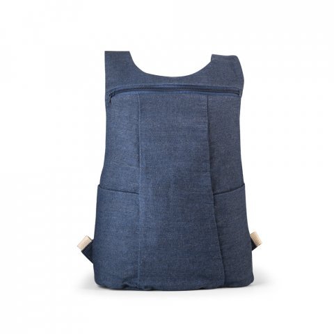 DENIM BPACK. Mochila casual em denim reciclado 8 L (300 g/m&sup2;) - Azul