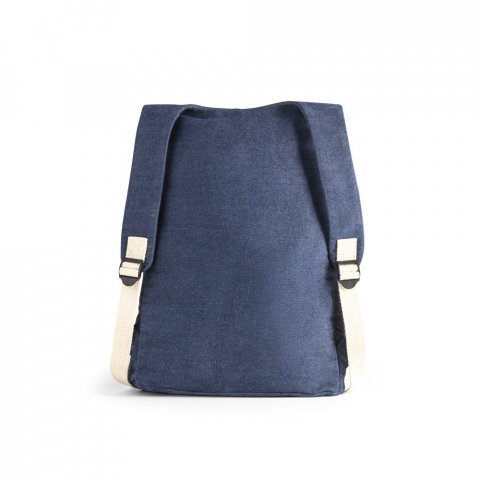 DENIM BPACK. Mochila casual em denim reciclado 8 L (300 g/m&sup2;) - Azul