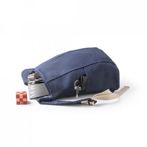 DENIM BPACK. Mochila casual em denim reciclado 8 L (300 g/m&sup2;) - Azul