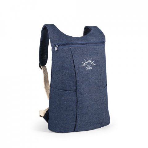 DENIM BPACK. Mochila casual em denim reciclado 8 L (300 g/m&sup2;) - Azul