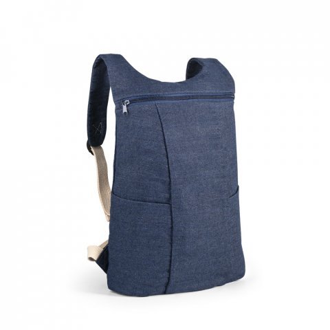 DENIM BPACK. Mochila casual em denim reciclado 8 L (300 g/m&sup2;) - Azul