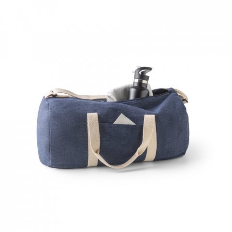 DENIM BAG. Sacola esportiva ou viagem em denim reciclado 25 L (300 g/m&sup2;) - Azul