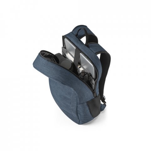 BUSINESS. Mochila para notebook (15.6") em poli&eacute;ster reciclado 300D com compartimento almofadado (18 L) - Azul