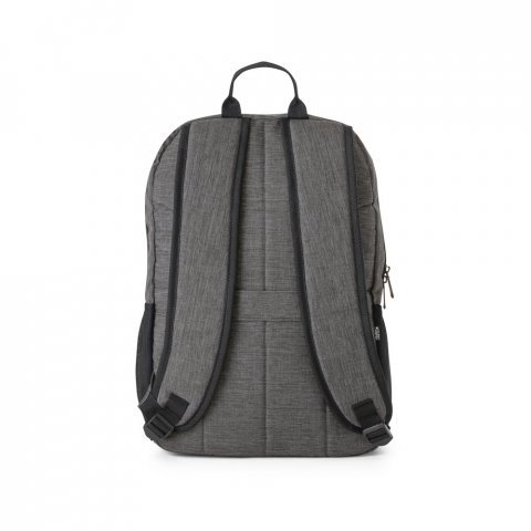 BUSINESS. Mochila para notebook (15.6") em poli&eacute;ster reciclado 300D com compartimento almofadado (18 L) - Cinza escuro