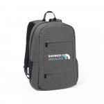 BUSINESS. Mochila para notebook (15.6") em poli&eacute;ster reciclado 300D com compartimento almofadado (18 L) - Cinza escuro