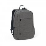 BUSINESS. Mochila para notebook (15.6") em poli&eacute;ster reciclado 300D com compartimento almofadado (18 L) - Cinza escuro