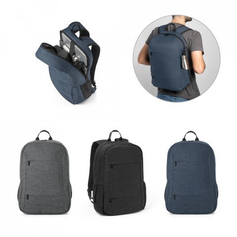 BUSINESS. Mochila para notebook (15.6") em poli&eacute;ster reciclado 300D com compartimento almofadado (18 L)