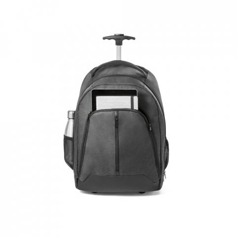 EINDHOVEN. Mochila trolley para notebook (15.6'') em 600D de alta densidade e poli&eacute;ster 600D imperme&aacute;vel (21 L) - Cinza escuro